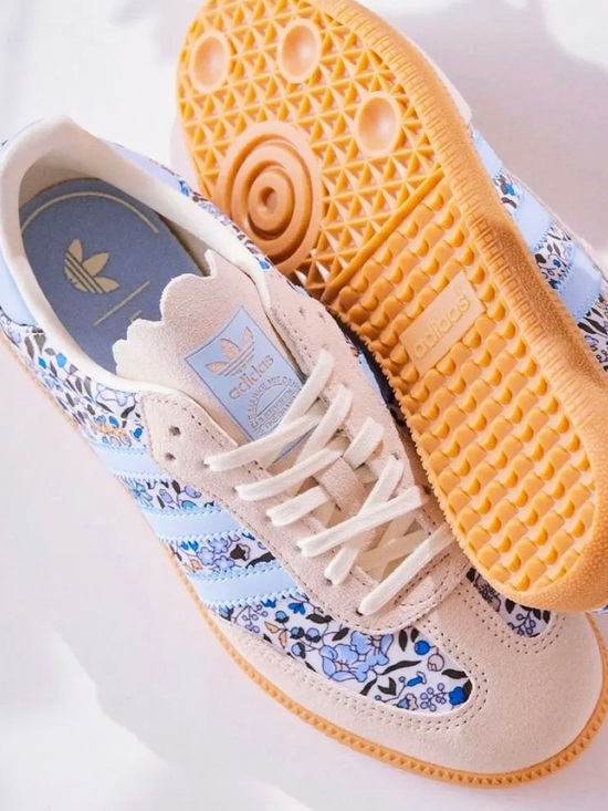 adidas Shoes - adidas Women's Beige and Light Blue Floral Sneakers Liberty Collab SZ 7